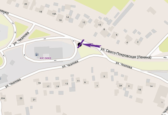 Схема рекламної площини за адресою Гостомельське шосе, 23км+700м,  АЗС "ОККО", поворот на  Ірпінь, напрямок на Ірпінь, Бучу