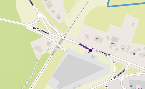 Схема рекламной плоскости по адресу Гостомельське шосе, зупинка,  перед поворотом на  Ірпінь, напрямок Київ