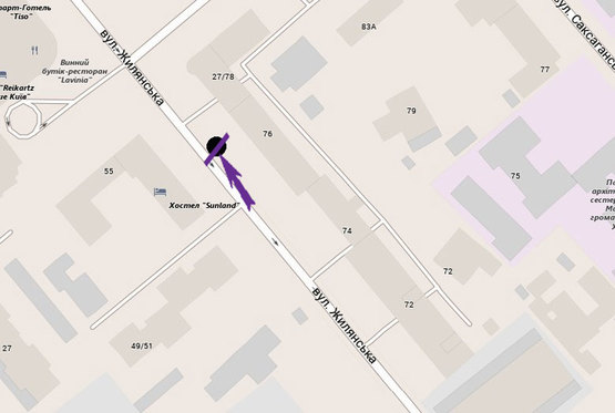 Схема рекламной плоскости по адресу вул. Жилянська, 76