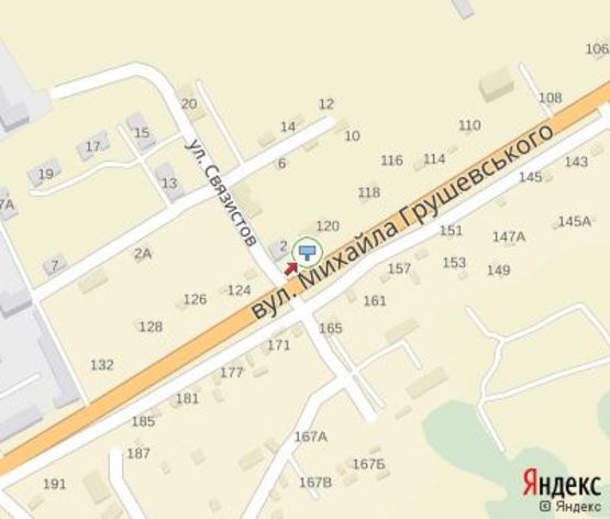 Схема рекламной плоскости по адресу Грушевского ул., 122