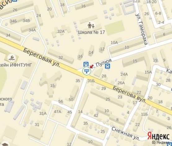 Схема рекламной плоскости по адресу Пулюя ул. - Берегова ул.