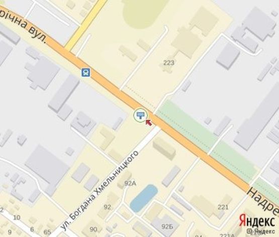 Схема рекламной плоскости по адресу Надречная ул., (напротив автосервиса .200 м.к супермаркету "Торба") движение к "Concert Hall Platinum"