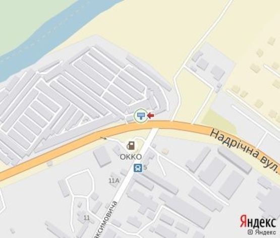 Схема рекламной плоскости по адресу Надречная ул., (напротив АЗС "ОККО",СТО, 100 м.до "Concert Hall Platinum")