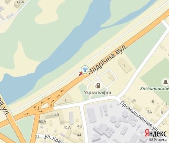 Схема рекламной плоскости по адресу Надречная ул.,от ул.Галицкая  (напротив АЗС "Fortuna". К СТО " BMW ")