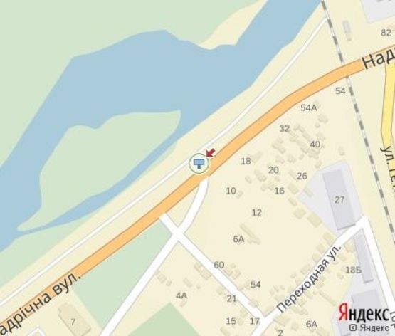 Схема рекламной плоскости по адресу Надречная ул., (напротив д. №18)  (100 м. к СТО BMW")