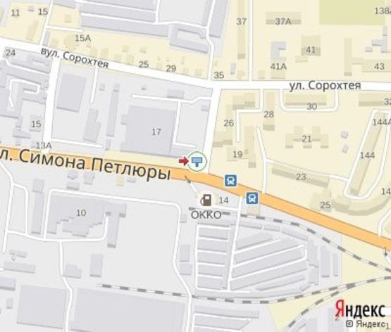Схема рекламной плоскости по адресу Петлюри ул., 17 (хлебзавод, напротив АЗС "ОККО")