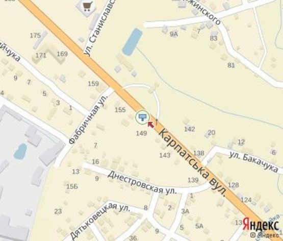 Схема рекламной плоскости по адресу Карпатская ул.,149  ( напротив АЗС "ОККО") к Эпицентру