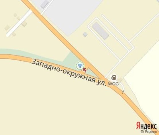 Схема рекламної площини за адресою Западно Окружная ул., (направление  на с. Иванковцы) (напротив АЗС "WOG")
