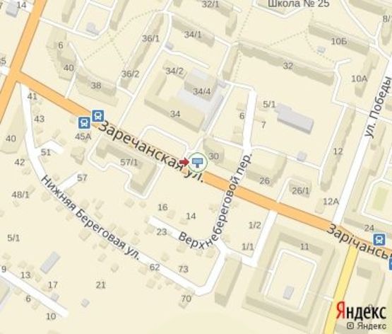 Схема рекламної площини за адресою Заричанская ул., 30 (напротив "Мед.центр "Призма" .200 м. к ЖК "Набережний Квартал",ресторанам и бутикам)