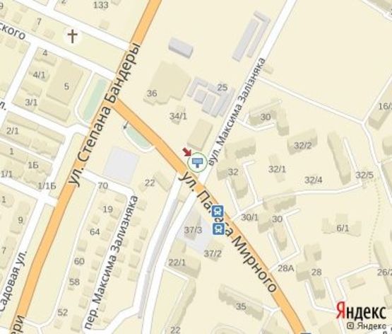 Схема рекламної площини за адресою Бандери С. вул., поворот на Лисенка вул.