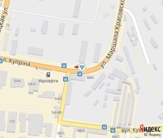 Схема рекламной плоскости по адресу Куприна ул., (напротив остановки)