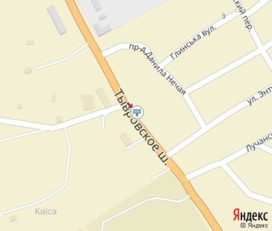 Схема рекламной плоскости по адресу Нечая  ул., въезд(300 м.  к АЗС Тінік Оил и Shell)