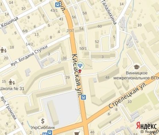 Схема рекламной плоскости по адресу Киевская ул., ("ПриватБанк", ж/к "Набережный квартал", гостинница "Рейкарц Оптима" ) из центра