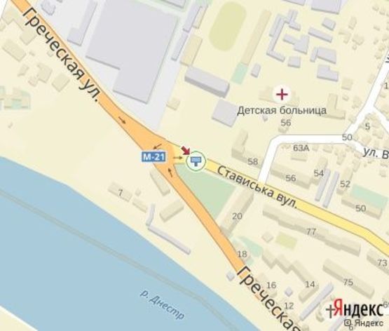 Схема рекламної площини за адресою Гагарина ул. – Верхняя Вокзальная ул. (350 м. до Ж/Д Вокзала)