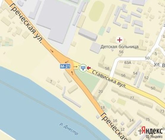 Схема рекламної площини за адресою Гагарина ул. – Верхняя Вокзальная ул. (350 м. до Ж/Д Вокзала)