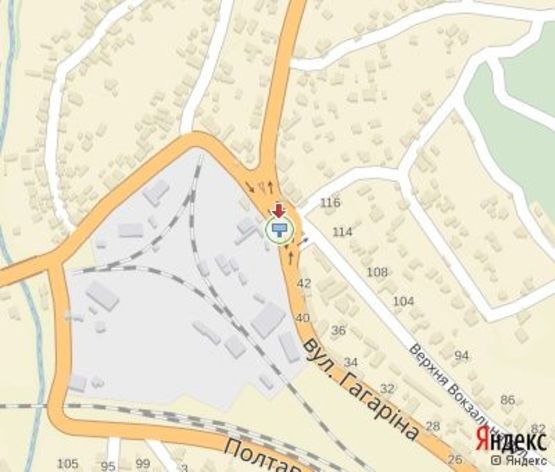 Схема рекламної площини за адресою Гагарина ул., (возле угольного склада)