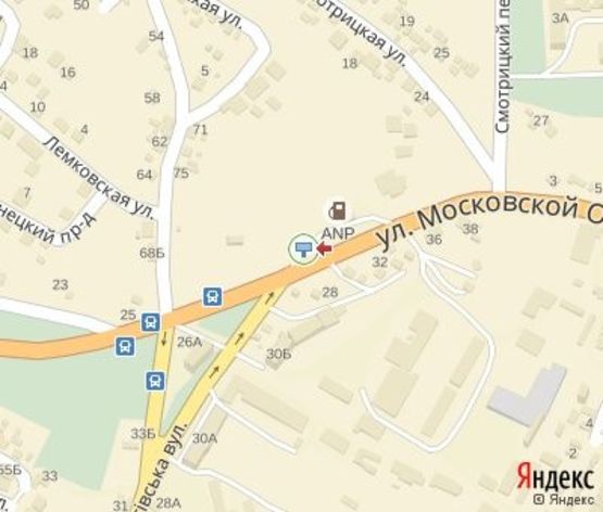 Схема рекламной плоскости по адресу Московской олимпиады ул. - Фастовская ул., (АЗС"ANP", гостинничный комплекс"Koral")