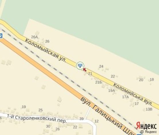 Схема рекламной плоскости по адресу Коломыйская ул., (за автобазаром)