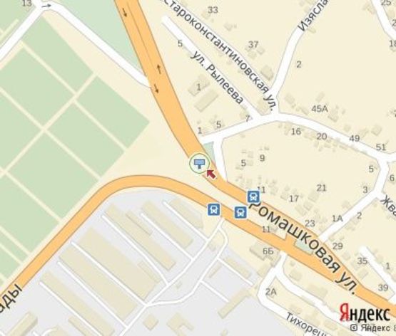 Схема рекламної площини за адресою Измайловская ул. - Житомирская ул.