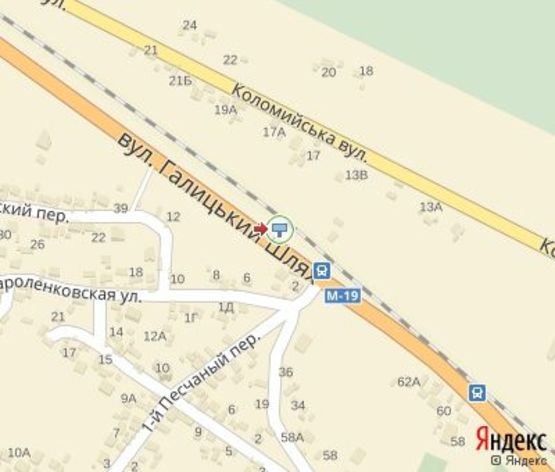 Схема рекламной плоскости по адресу Галицкий шлях, (напротив Староленковской ул.) (направление к "МЕТРО") в центр