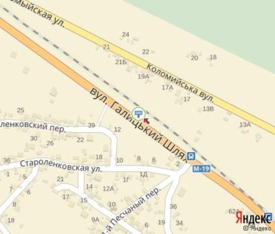 Схема рекламной плоскости по адресу Галицкий шлях,от  ул.Староленковской