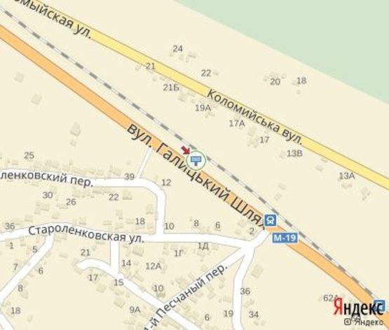 Схема рекламной плоскости по адресу Галицкий шлях, к ул.Староленковской (направление к "МЕТРО")в центр