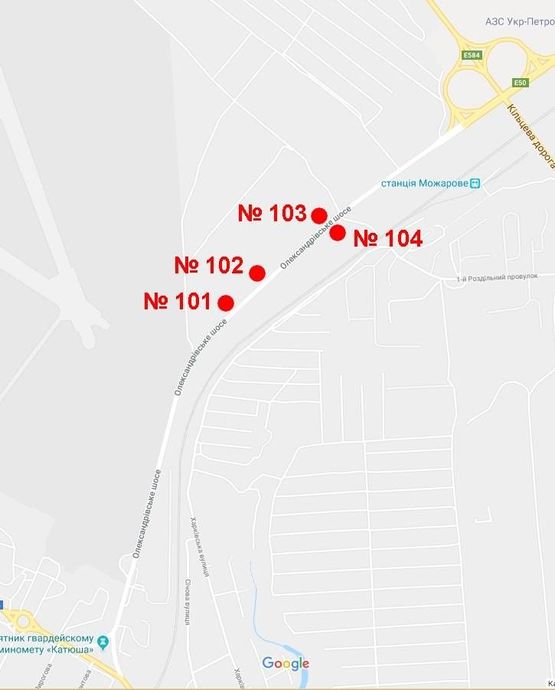 Схема рекламной плоскости по адресу Александрийское шоссе