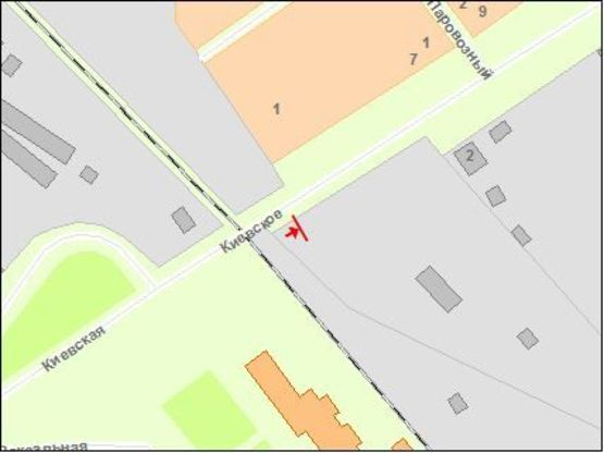 Схема рекламной плоскости по адресу Zt 003 Київське шосе,2 А