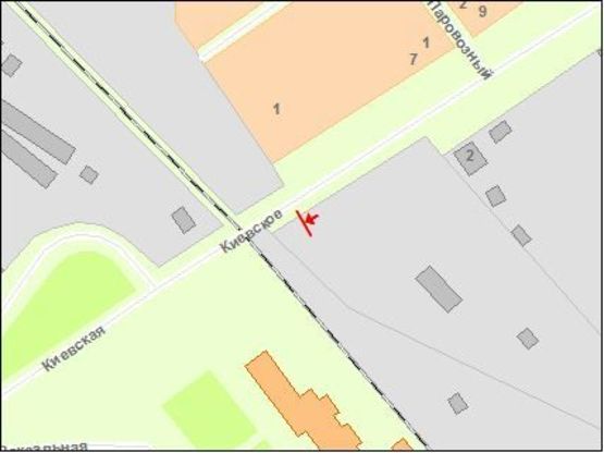 Схема рекламной плоскости по адресу Zt 004 Київське шосе,2 Б