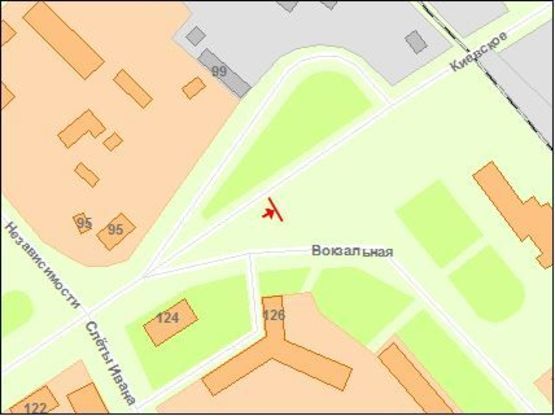 Схема рекламної площини за адресою Zt 066 вул Київська,124/ майдан Привокзальний А