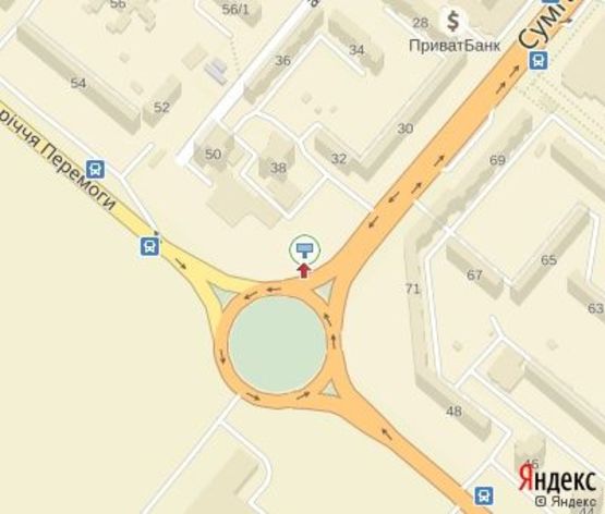 Схема рекламної площини за адресою Сумгаитская ул., 30 (кольцо)(напротив "Эпицентр","Фокстрот")