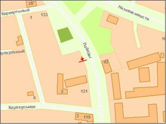 Схема рекламной плоскости по адресу Zt 036 майдан Визволення,8 (автошкола) А  за WOGом 50 м.