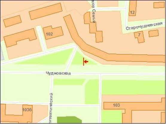 Схема рекламної площини за адресою Zt 050 вул Черняховського,100 м-н "Стара Прага" А