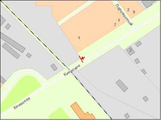 Схема рекламной плоскости по адресу Zt 001 Київське шосе,1 А