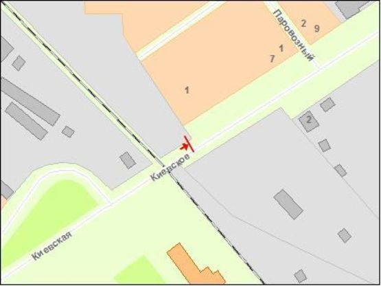 Схема рекламной плоскости по адресу Zt 002 Київське шосе,1 Б