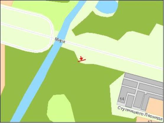 Схема рекламной плоскости по адресу Zt 040 проспект Миру,33 (верхній) А