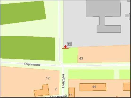 Схема рекламної площини за адресою Zt 055 вул.Королева,44 Б