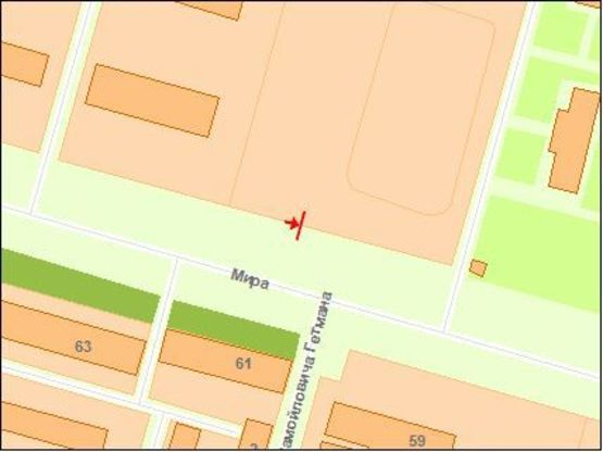 Схема рекламной плоскости по адресу Zt 045 проспект Миру,42 Б