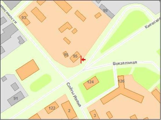 Схема рекламной плоскости по адресу Zt 023 вул Київська,95 "Ринок Вокзальний" А