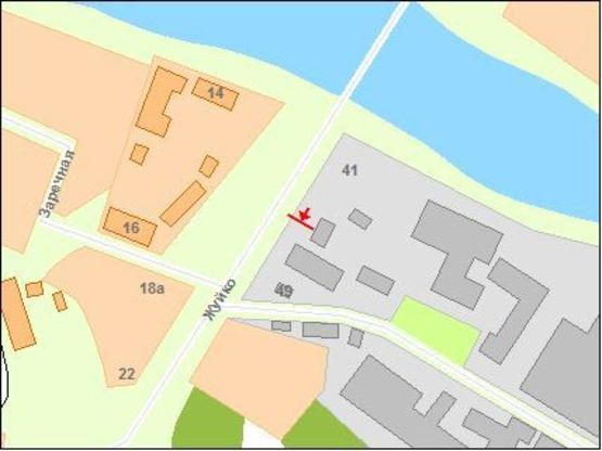 Схема рекламної площини за адресою Zt 065 вул Жуйка,41(виїзд з міста) Б