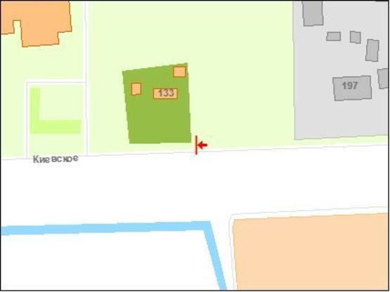 Схема рекламной плоскости по адресу Zt 015 Київське шосе,141 ресторан"Полісся" А