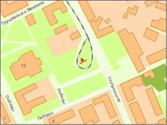 Схема рекламної площини за адресою Zt 081 площа Перемоги,13 А1