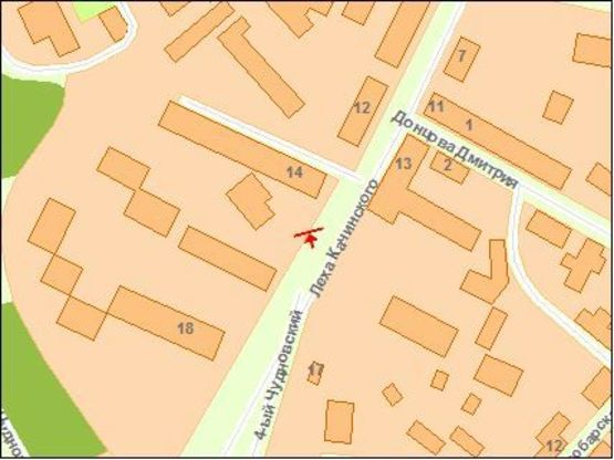 Схема рекламной плоскости по адресу Zt 071 вул. Л.Качинського,14 м-н "ЕКО"(нижній) А1