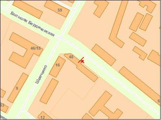 Схема рекламной плоскости по адресу Zt 085 вул Велика Бердичівська,48 Б