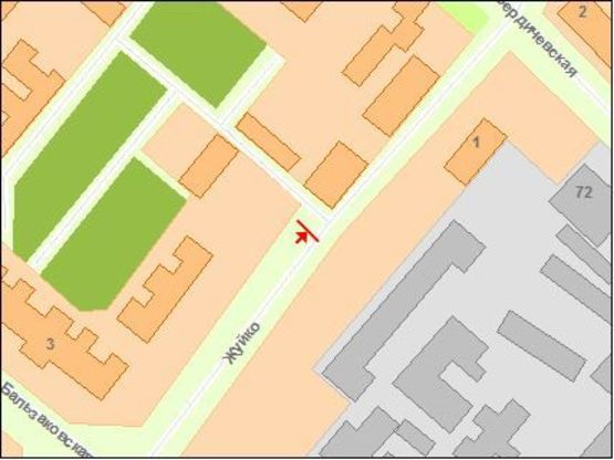 Схема рекламной плоскости по адресу Zt 083 вул Жуйка,4 Б