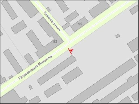 Схема рекламної площини за адресою Zt 101 вул.Грушевського,93 ТРЦ"Глобал.UA" №2 Б