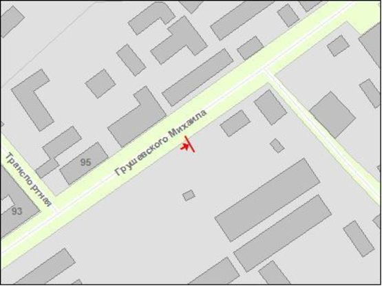 Схема рекламной плоскости по адресу Zt 104 вул. Грушевського ,95-б ТРЦ "Глобал.UA "Центральний речовий" №3 А