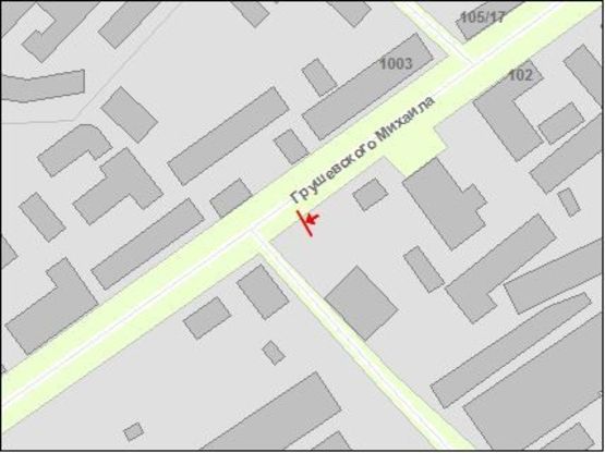 Схема рекламной плоскости по адресу Zt 107 вул. Грушевського  ,97 ТРЦ"Глобал.UA "Центральний речовий"№4 Б