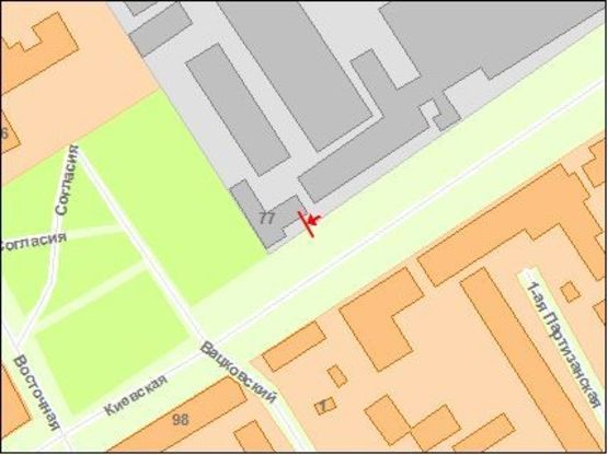 Схема рекламной плоскости по адресу Zt 108 вул.Київська,77 ТЦ"Ярмарок"А