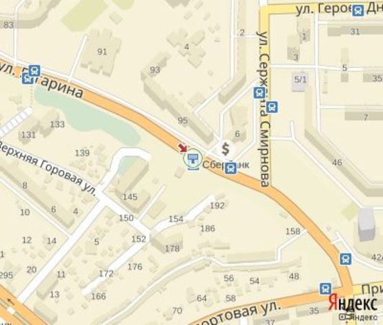 Схема рекламной плоскости по адресу Гагарина ул., (напротив дома №95) остановка (300 м. к супермаркету "Велика Кишеня")